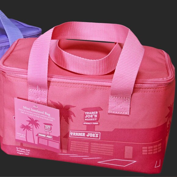 NWT Trader Joe’s Mini Insulated Tote in Pink - Picture 1 of 7